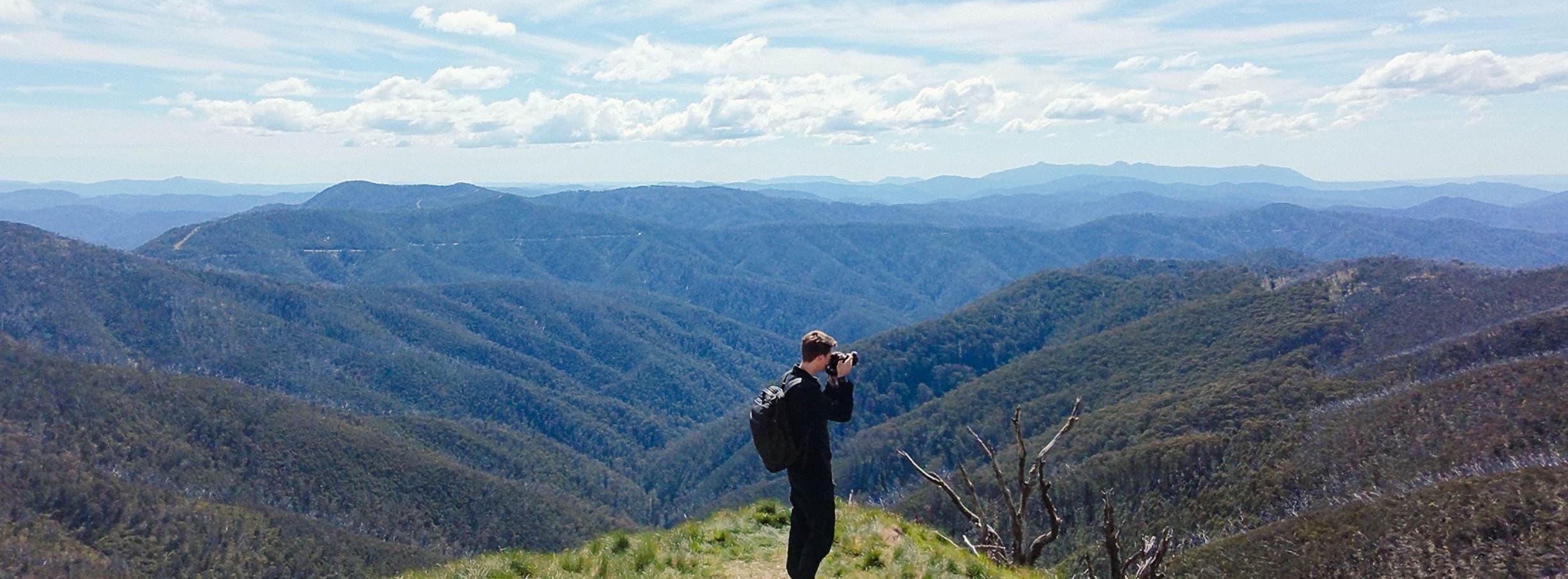 Person birdwatching with binoculars